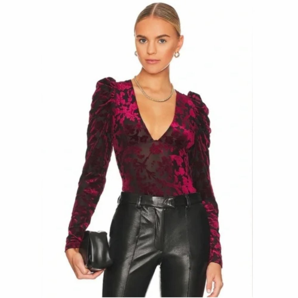 NWT Free People Magic Hour Bodysuit in Midnight Combo - Size XS